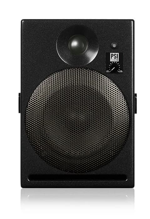 A14-M Broadcast in Metal Black: metal grille and front level control.