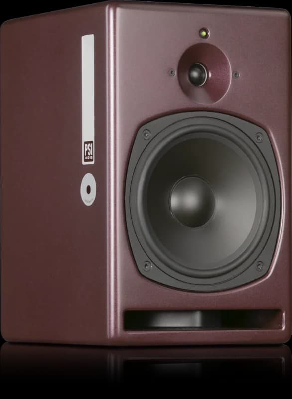 A21-M in Studio Red. Official PSI Audio photograph.