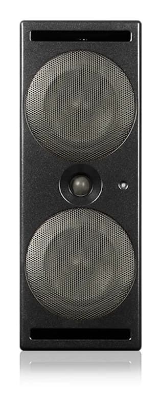 A214-M in Metal Black. Official PSI Audio photograph. Shown vertically; horizontal dimensions are illustrated in Connections and placement.