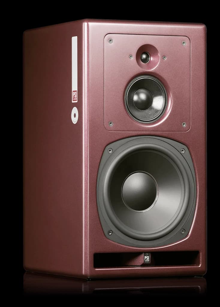 A25-M in Studio Red. Official PSI Audio photograph.