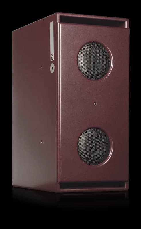Sub A225-M in Studio Red. Official PSI Audio photograph.