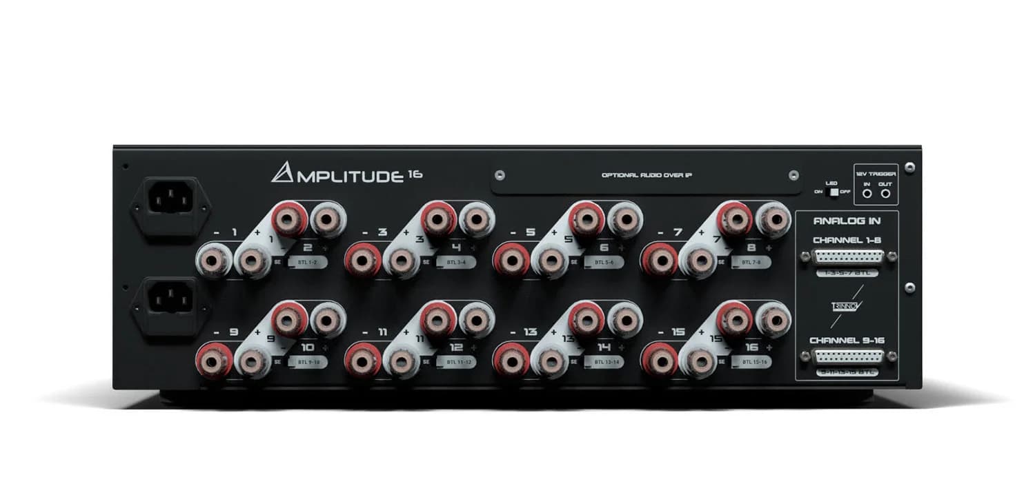 Trinnov Amplitude16: Rear connections: two analogue DB25 inputs and speaker terminals
