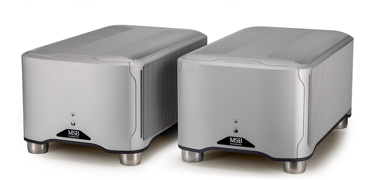 Official MSB M500 mono amplifier pair in silver