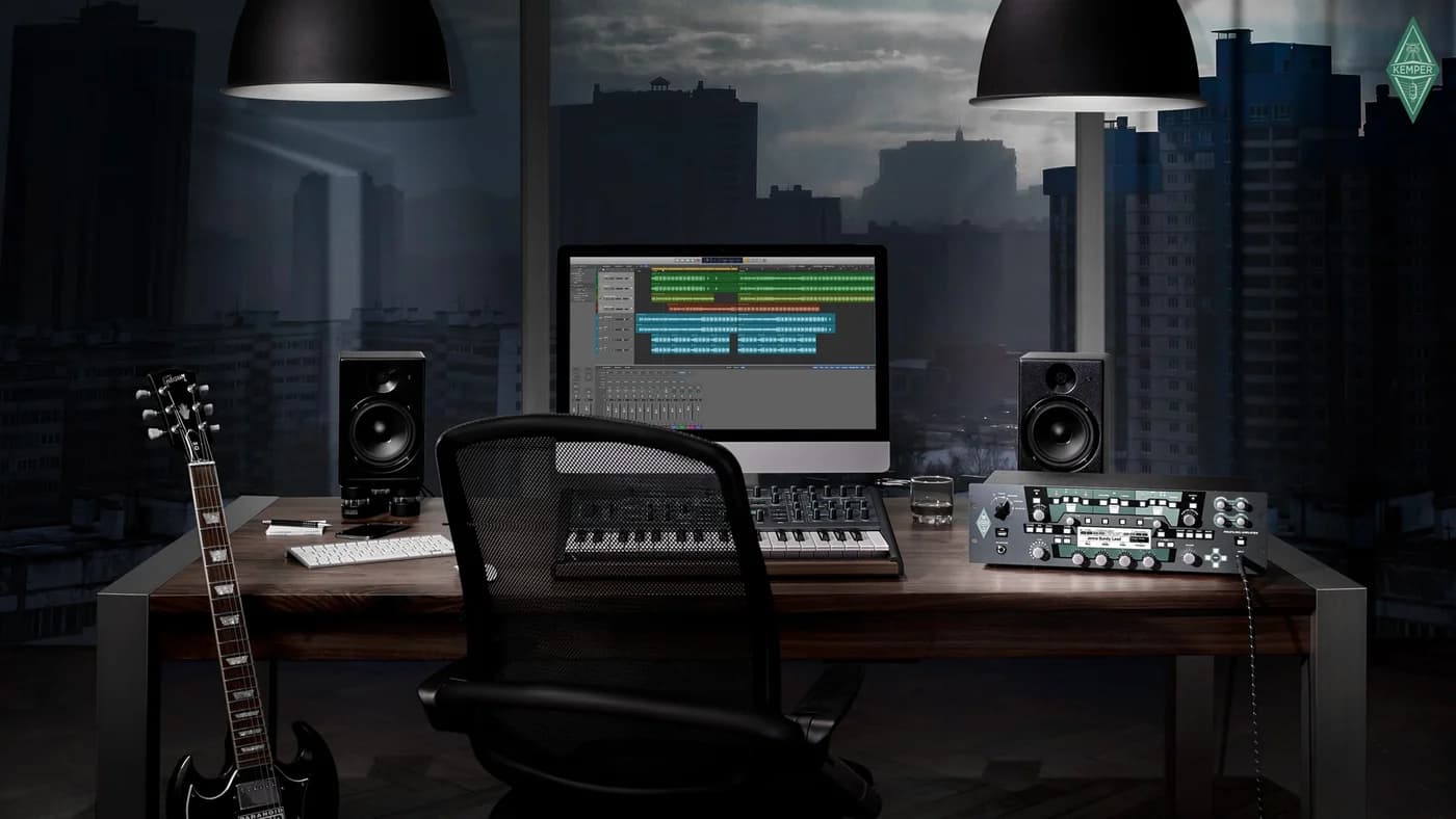 A14-M Studio installation example from PSI Audio. Other equipment and furnishings shown are not supplied with the speaker.