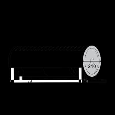 Official AVAA C214 horizontal-mounting dimension diagram, with full dimensions repeated in the adjacent specification table