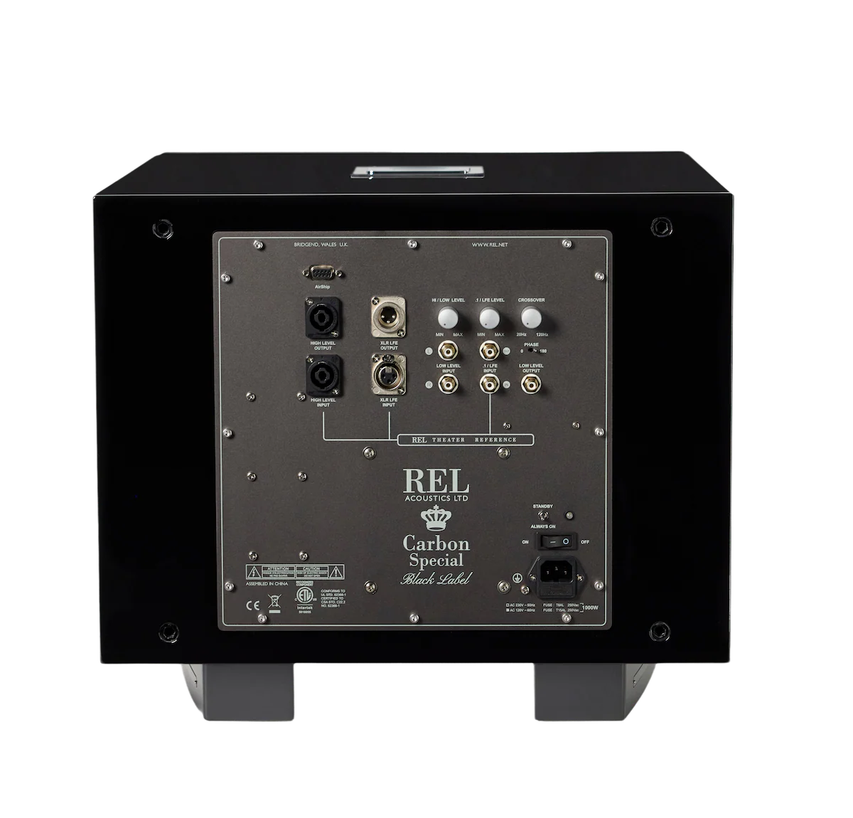 Official REL REL Carbon Special Black Label rear panel or construction detail.