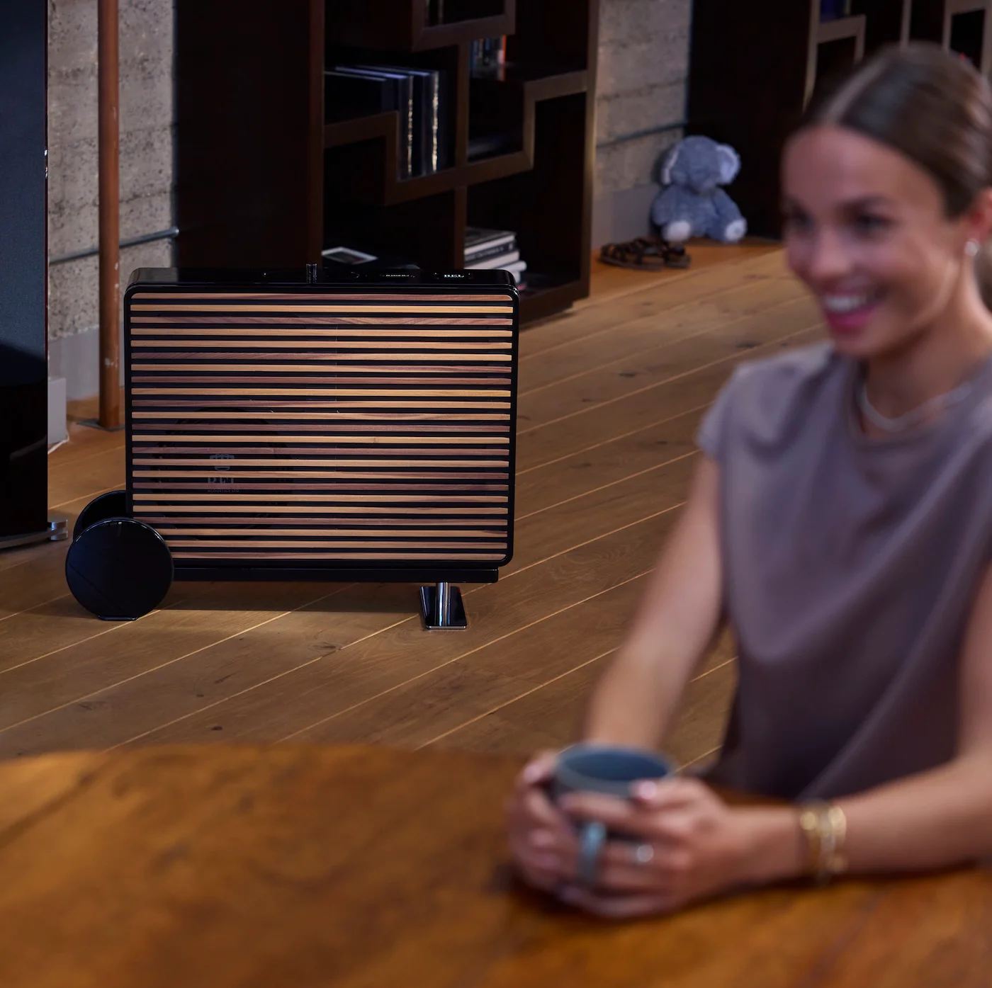 Official REL REL Planar PL-2 shown in a styled room setting.