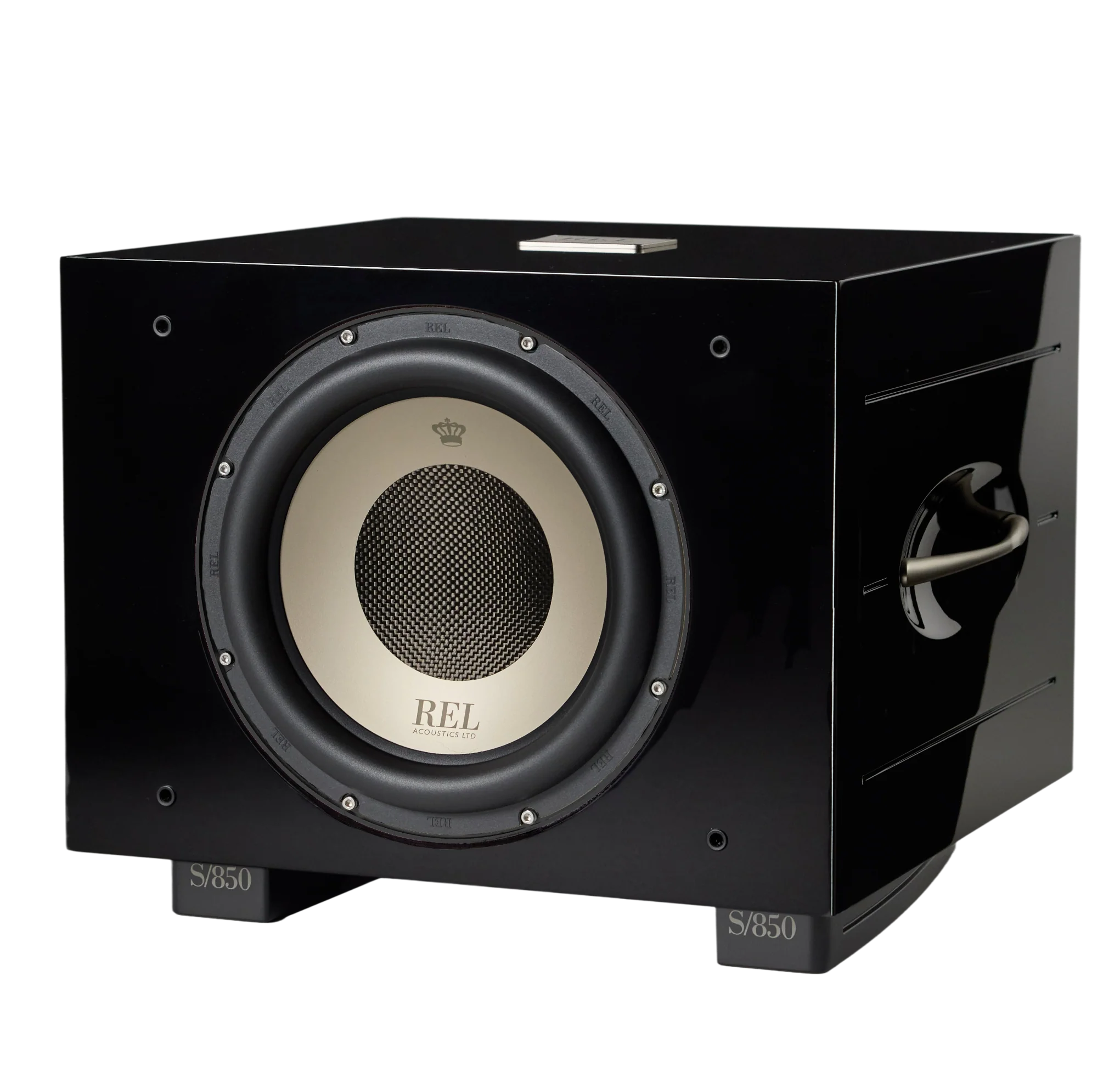 Official REL REL S/850 alternate finish or grille view.