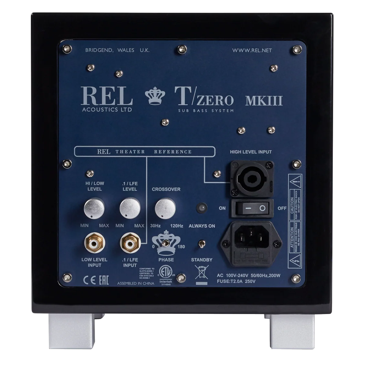 Official REL Tzero MKIII rear panel or construction detail.